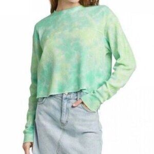 EUC Cropped Waffle Knit Thermal Top Size L